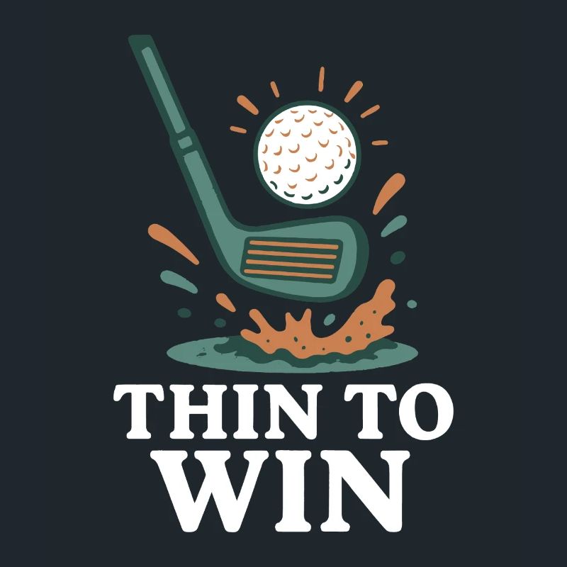 Thin To Win Funny Golf Player Design