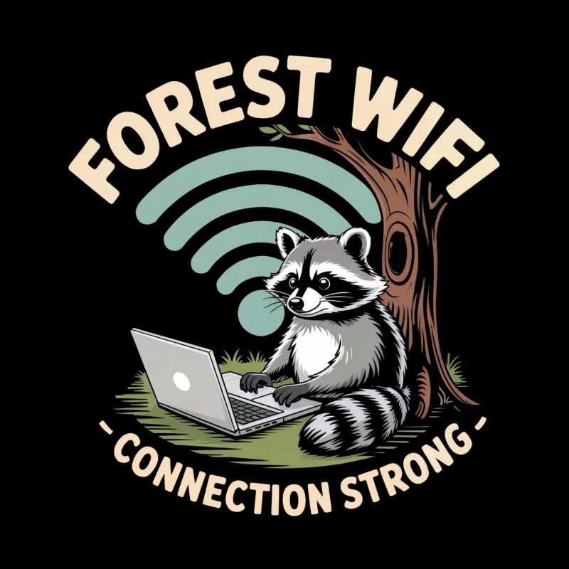 Drôle de raton laveur - Forêt Wifi