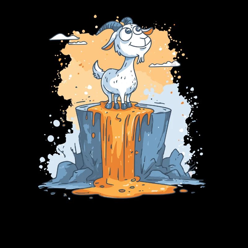 Lava goat on volcanic rock