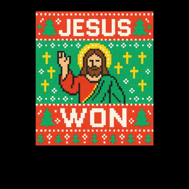 Jesus Won hässlicher Weihnachtspullover-Stil, christlich