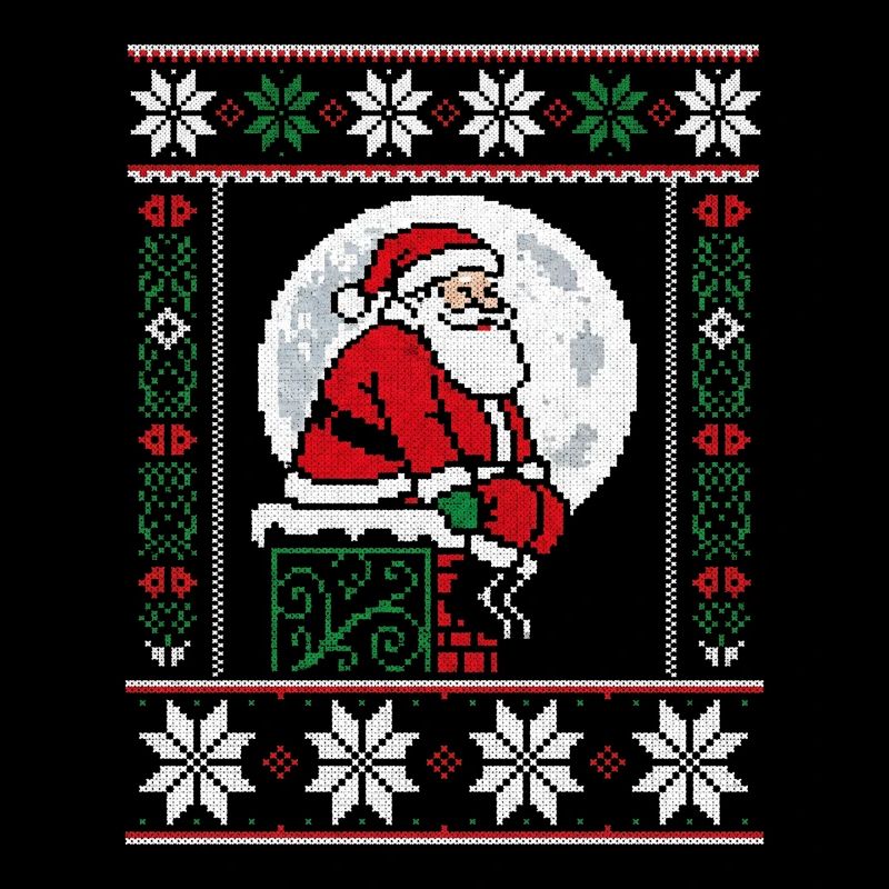 Christmas Pixel Art Santa on Mantel