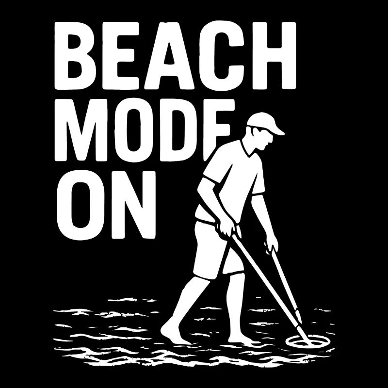 Mode plage sur un design drôle de détection de métaux