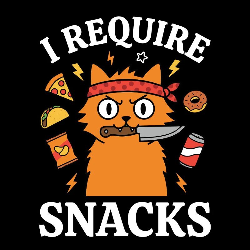 I Demand Snacks Funny Cat Lover Humor