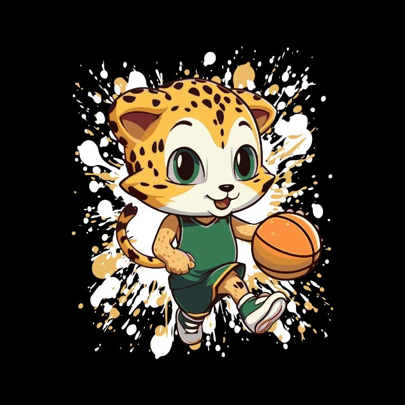 Chaton de basket en vert