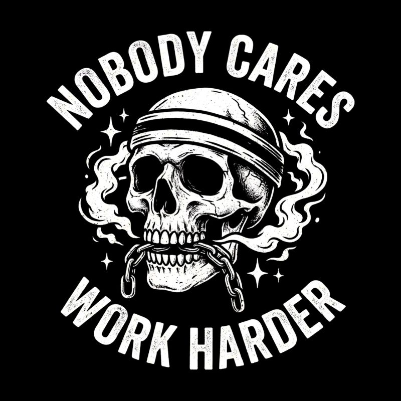 Skull with helmet: Work harder