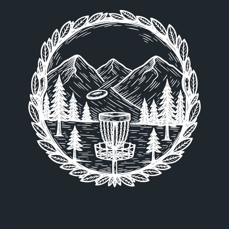 Disc Golf Mountain Scene Flying Disc Basket