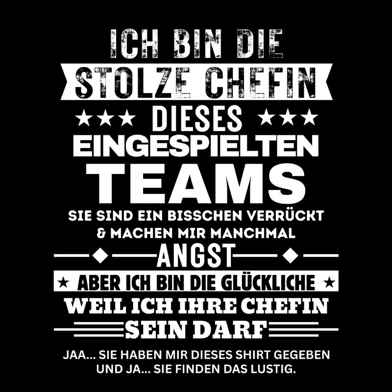 die stolze Chefin dieses eingespielten Teams