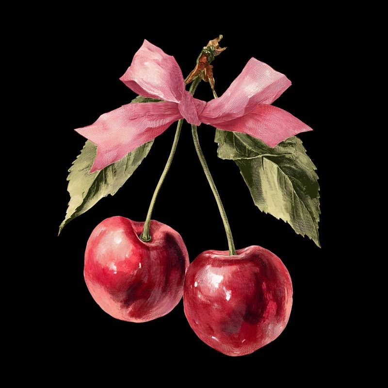 Cerises avec ruban | Saint-Valentin - Amour