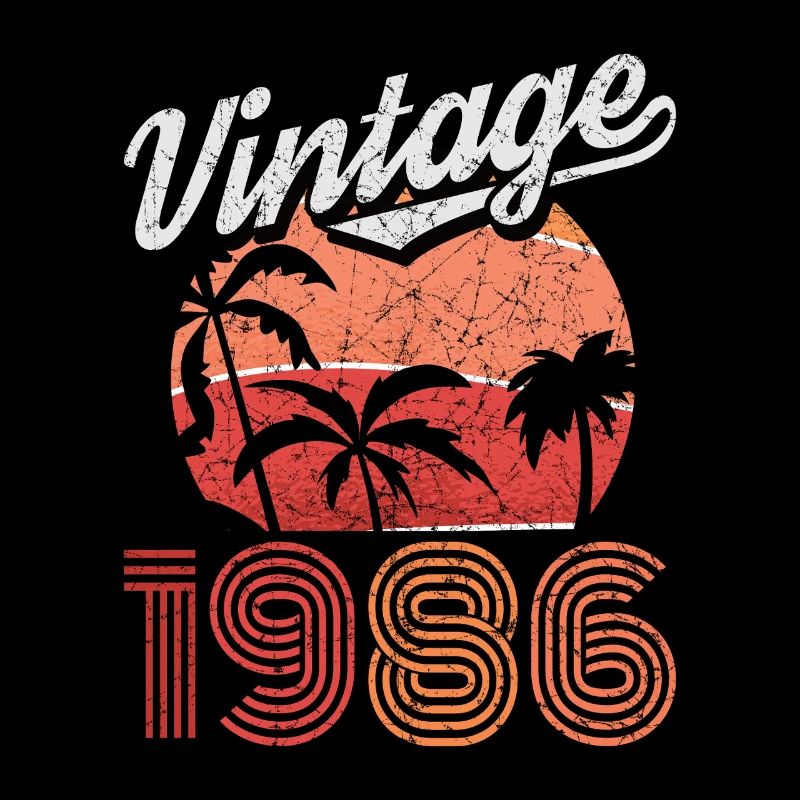 Vintage 1986 Palm Trees Sunset