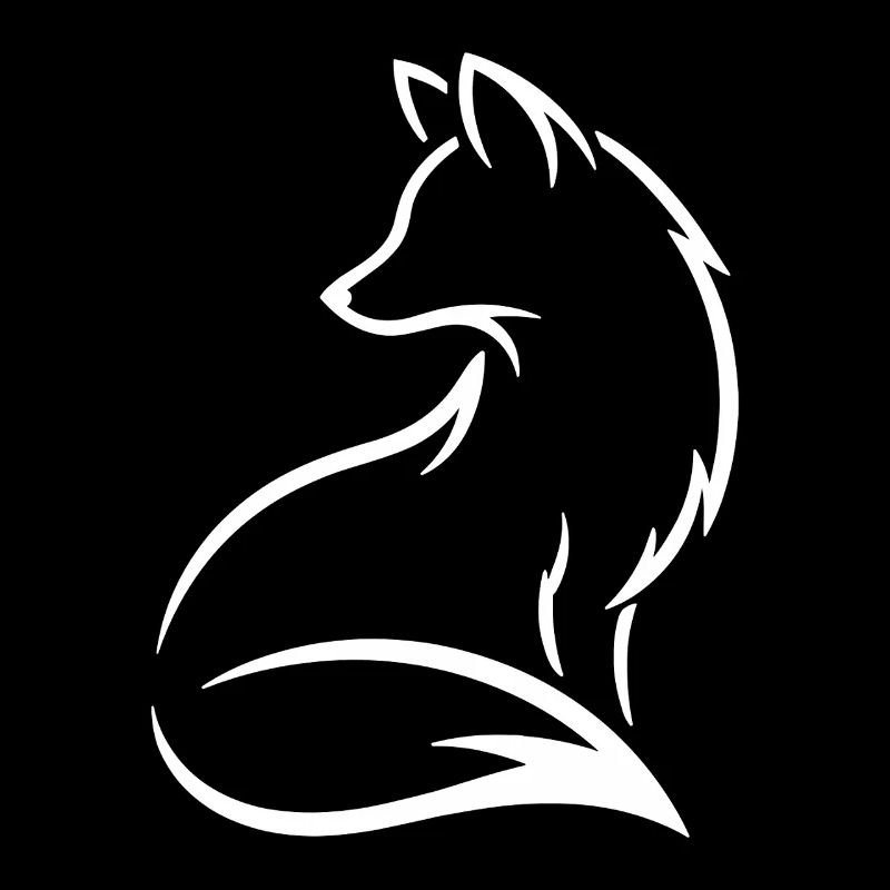 Silhouette de renard - Art de lignes de la faune Nature Design