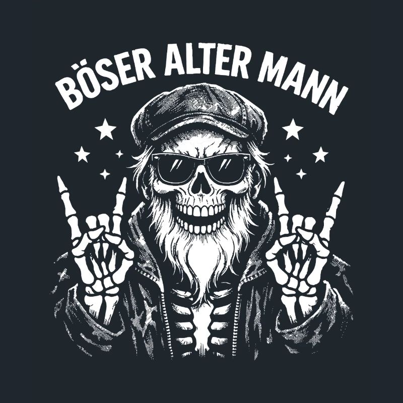 Evil Old Man Skull - Skull Rocker Design