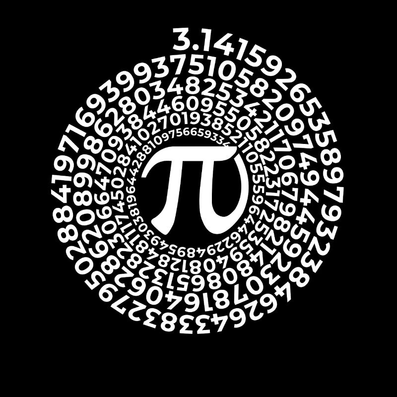 Symbole Pi avec spirale de nombres | Numéro de district 3.1415