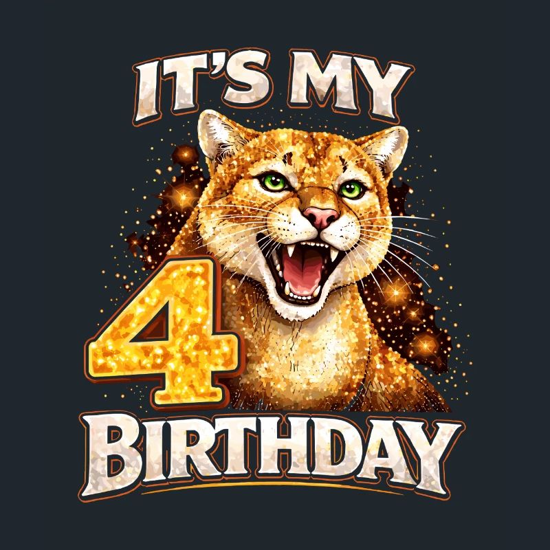C’est mon 4e anniversaire léopard Kinder Geburtstag