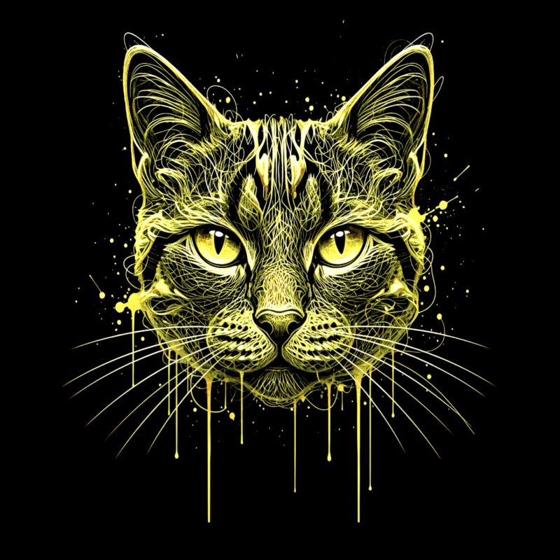 Portrait de chat Look Or – Noble Cat Face