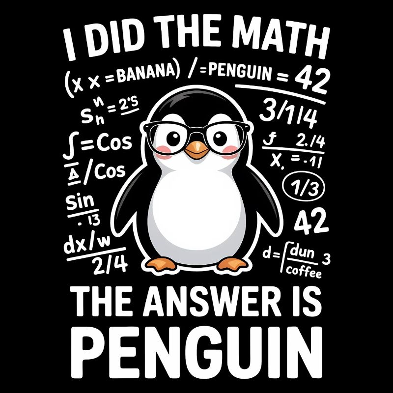 Math Sayings Penguin Funny Math Gift