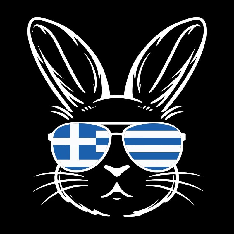 Drapeau grec de Pâques Lapin de Pâques