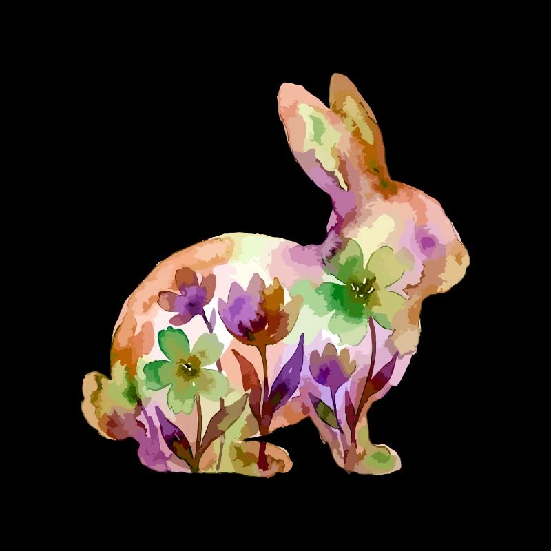 Aquarelle de Pâques Bunny Colorée