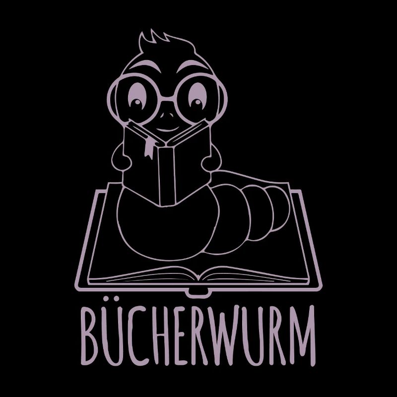 Bücherwurm Silhouette Minimalistisch Nerd