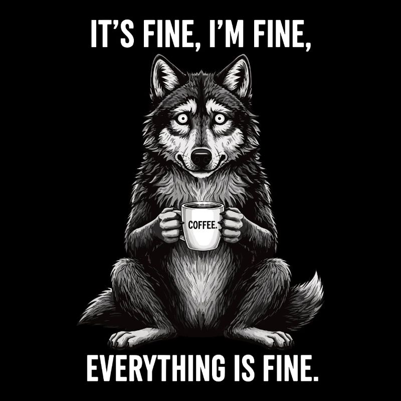 Its Fine Im Fine Kaffee Wolf Humor