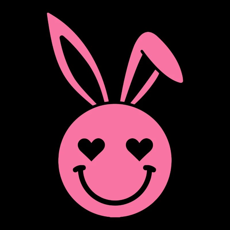 Yeux en forme de cœur de lapin rose