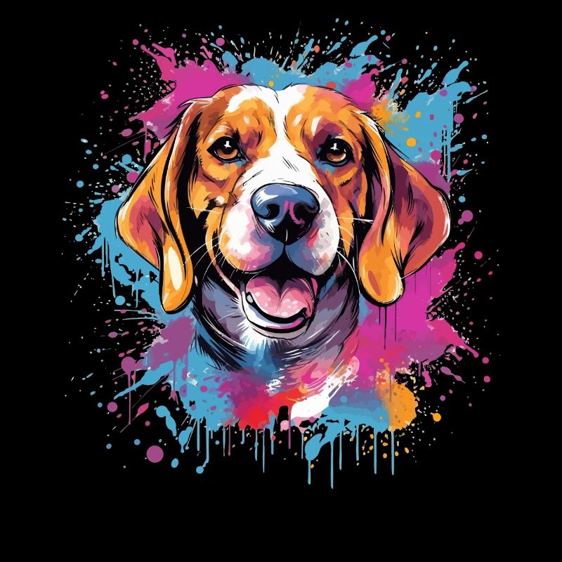 Chien coloré Beagle Splash Art