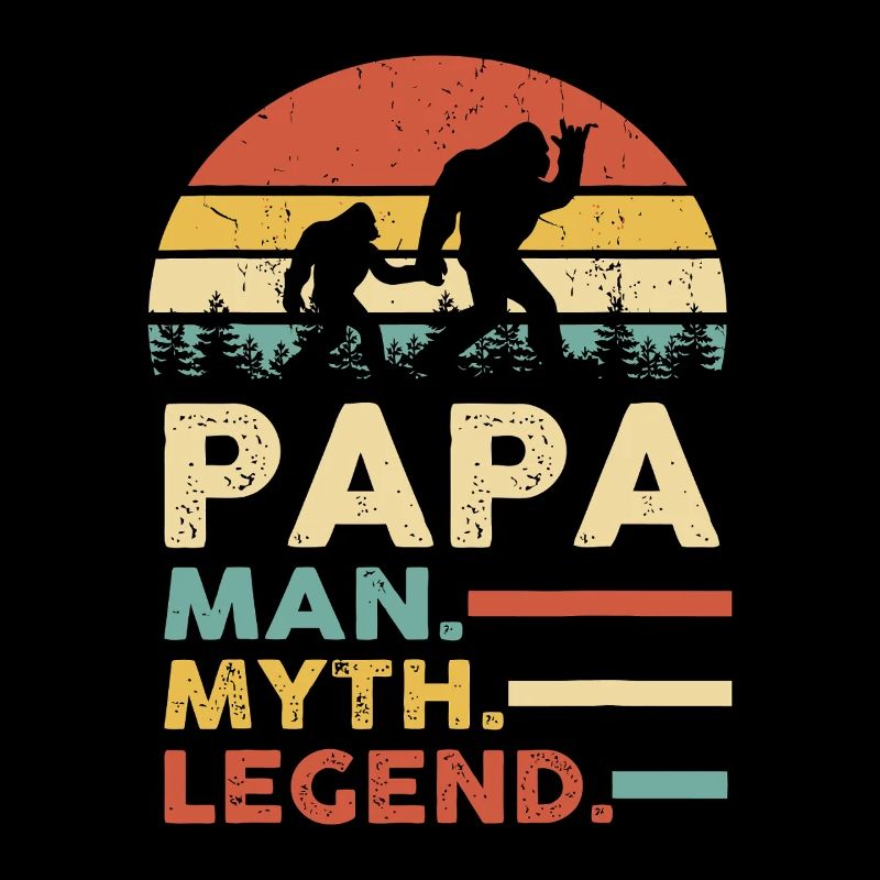 Papa Myth Legend Retro Sunset