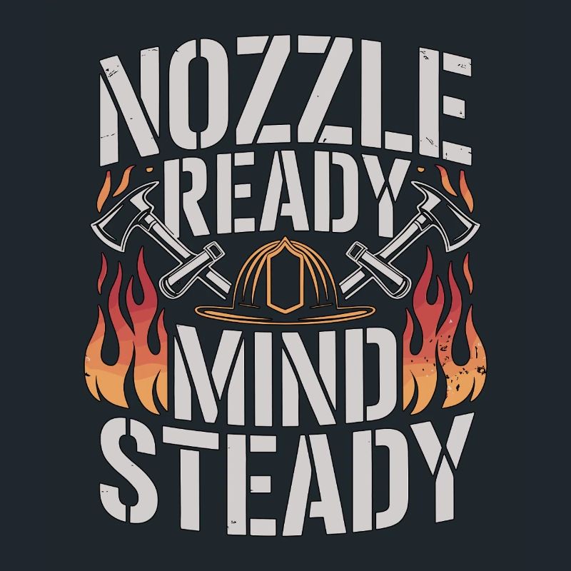 Fire Engineer Nozzle Ready Mind Steady Firefighter