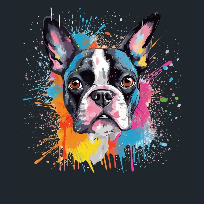 Portrait éclaboussé du Boston Terrier