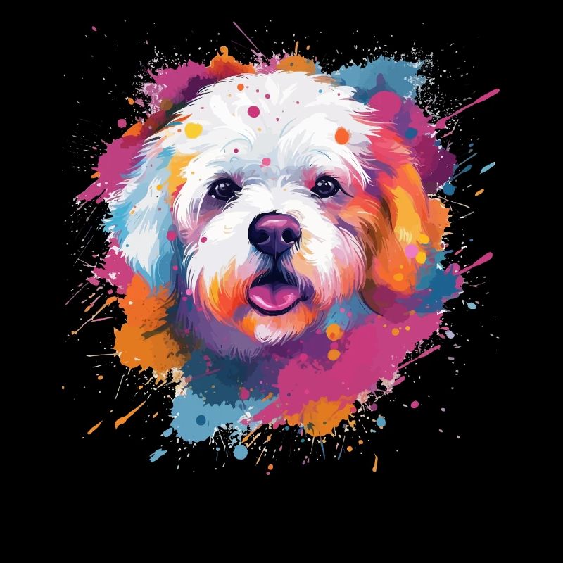 Art éclaboussuré coloré de chien en Bichon Fris