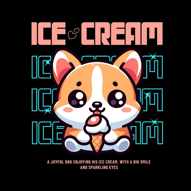 Petit chiot glace mignon