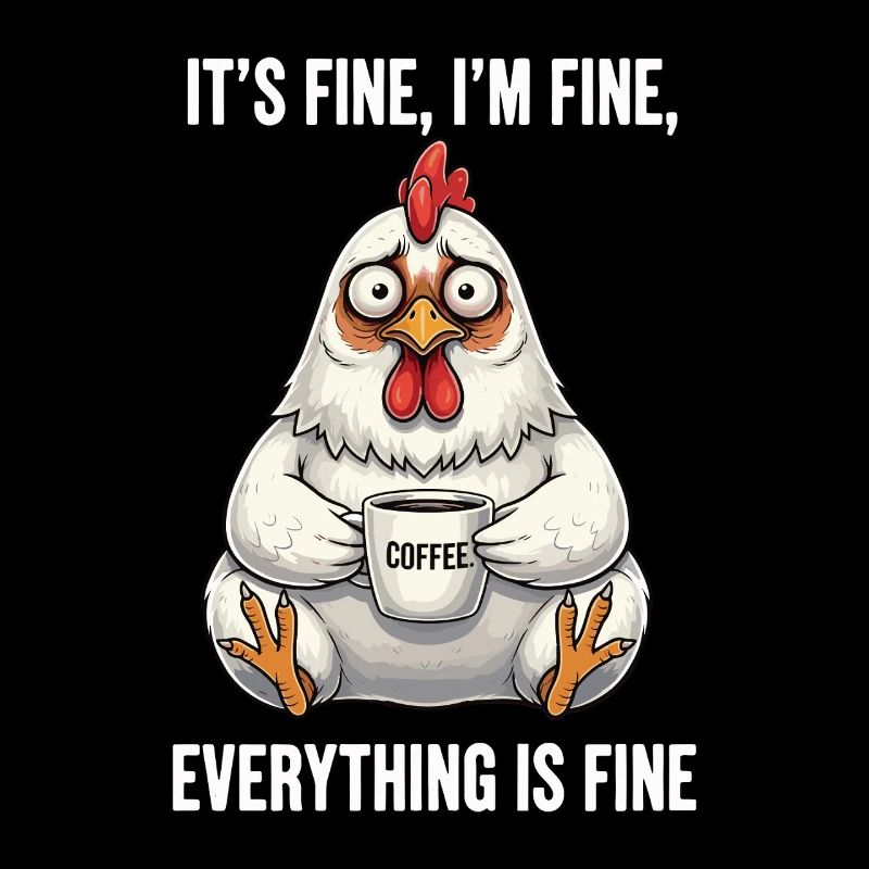 Its Fine Im Fine Coffee Chicken Humor