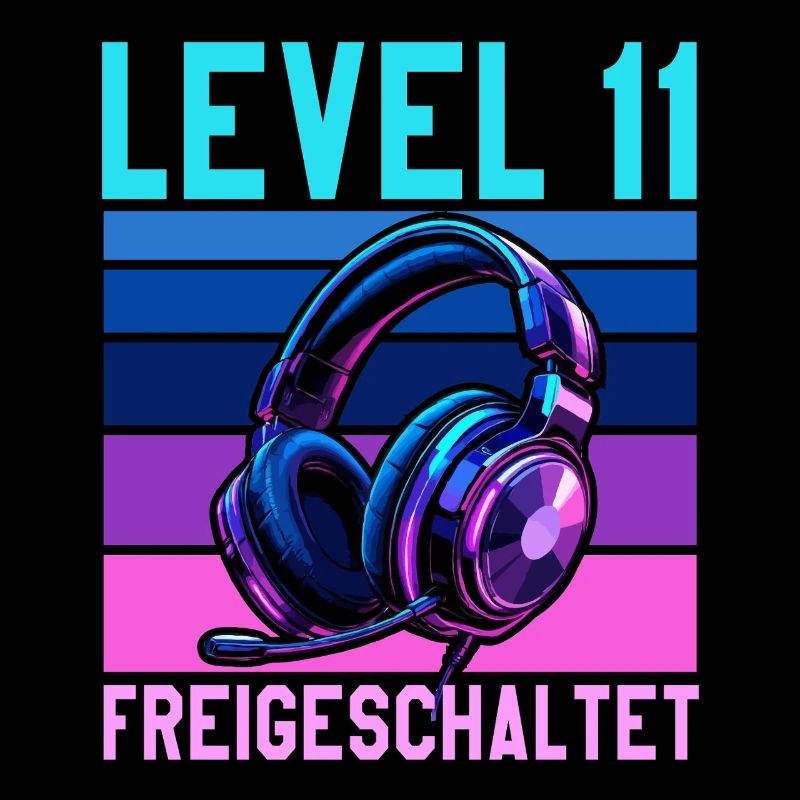 11. Geburtstag Junge Mädchen Gamer Level 11