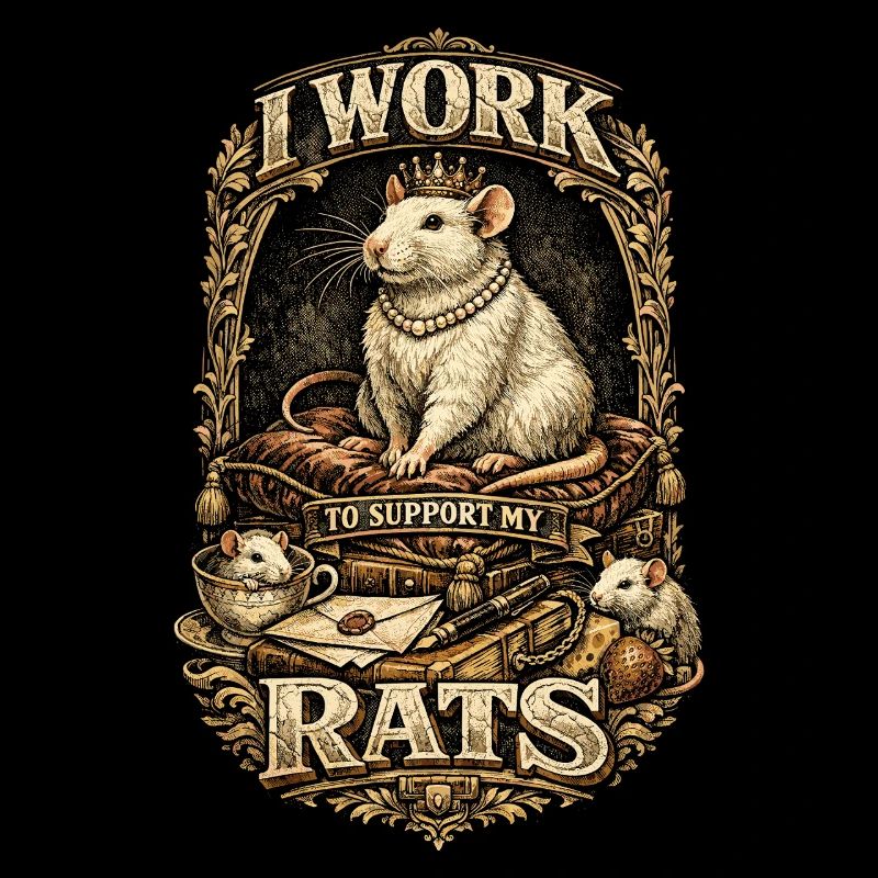 Farbratte Fancy Rat I Work To Support My Rats