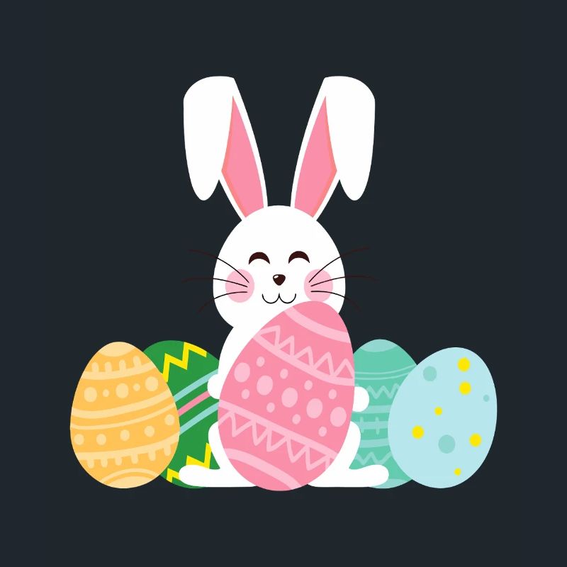 Pastel Easter Bunny with Eggs