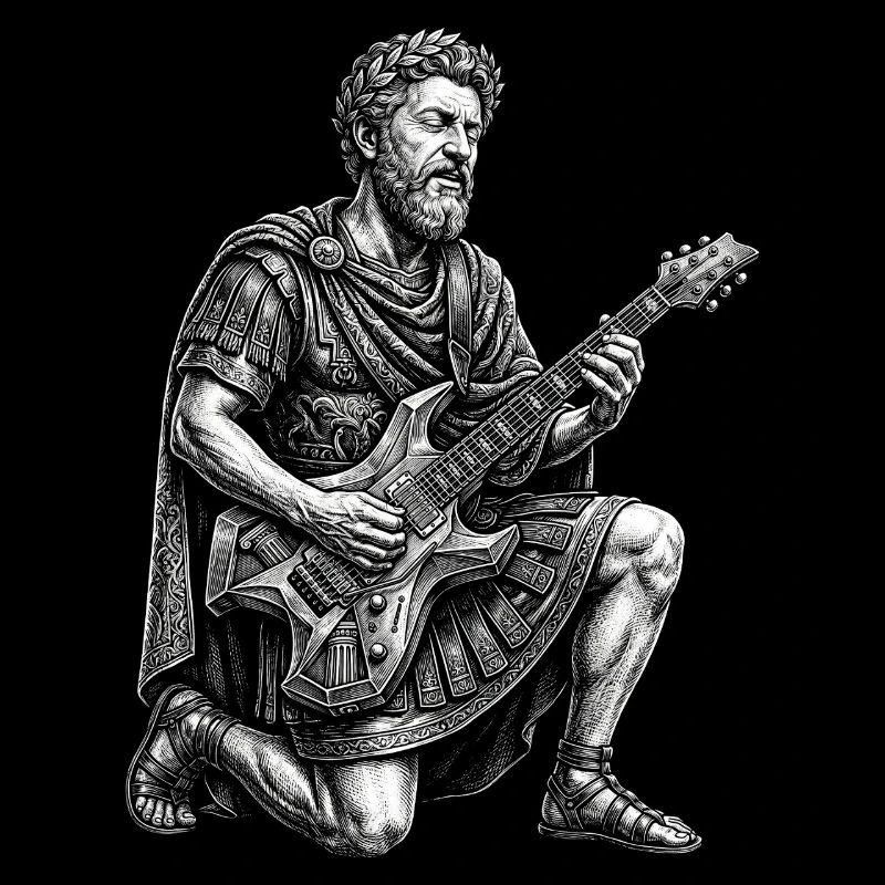 Marcus Aurelius spielt Gitarre