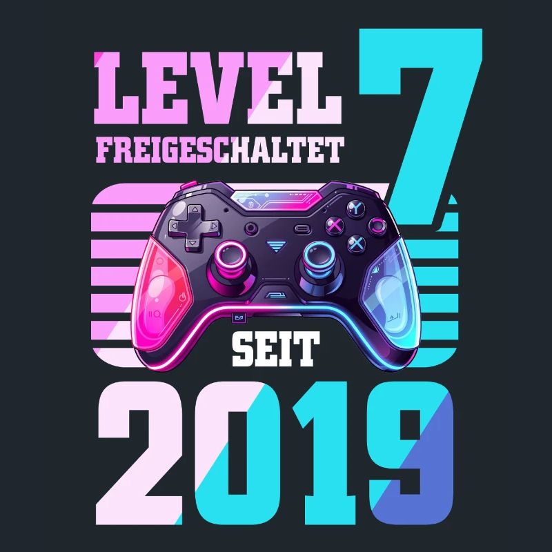 7. Geburtstag Junge Mädchen 2019 Gaming Level 7