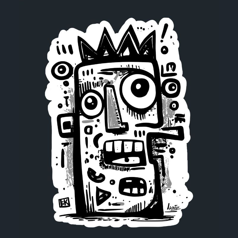 Crowned Abstract Face Art