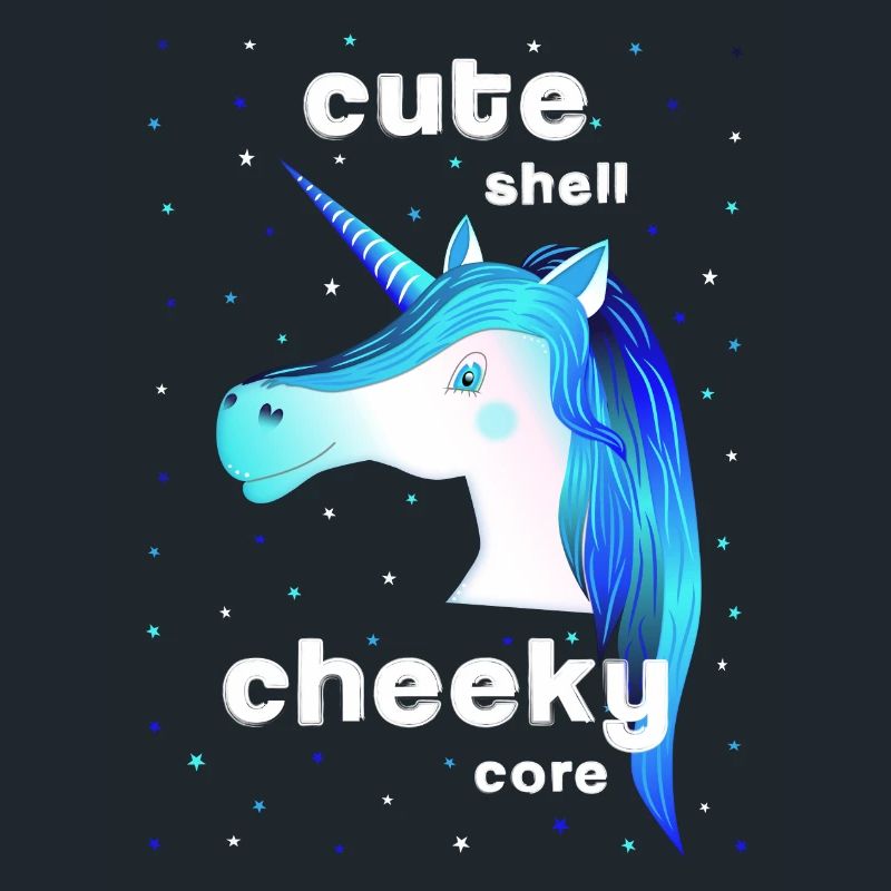 licorne bleue mignonne effrontée