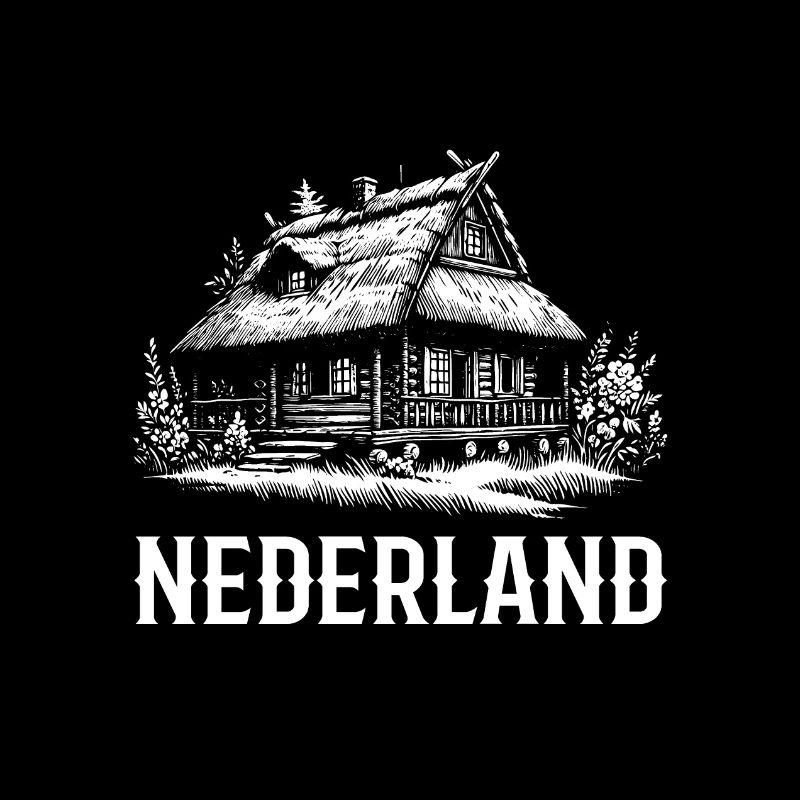 Pays-Bas Nature Maison en bois avec toit de chaume