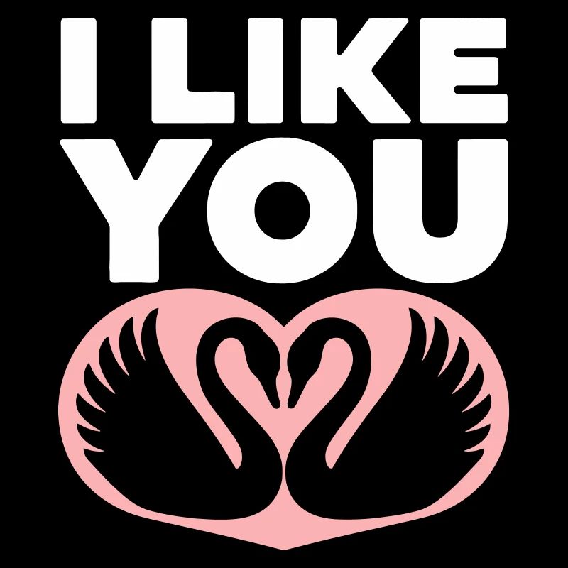 Romantisches Schwanenpaar mit I Like You
