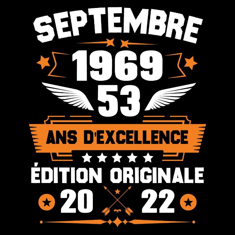 Septembre 1969 Idée cadeau d'anniversaire 53 ans