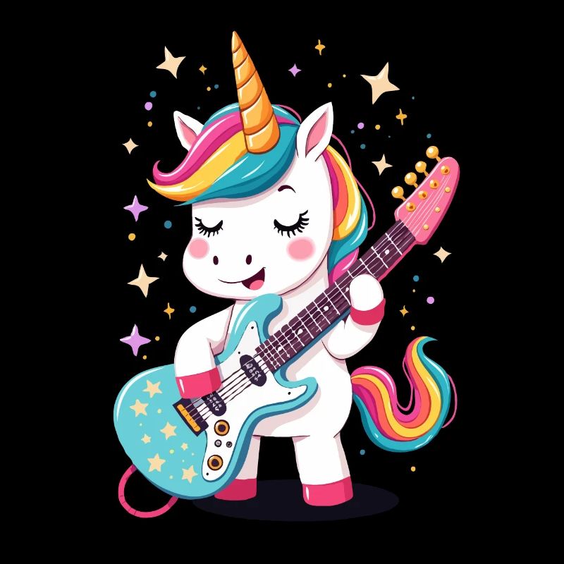 Unicorn Rock - Einhorn spielt E-Gitarre