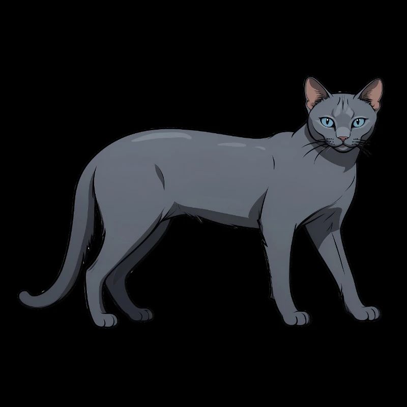 Russian Blue - Cute Cat Sticker