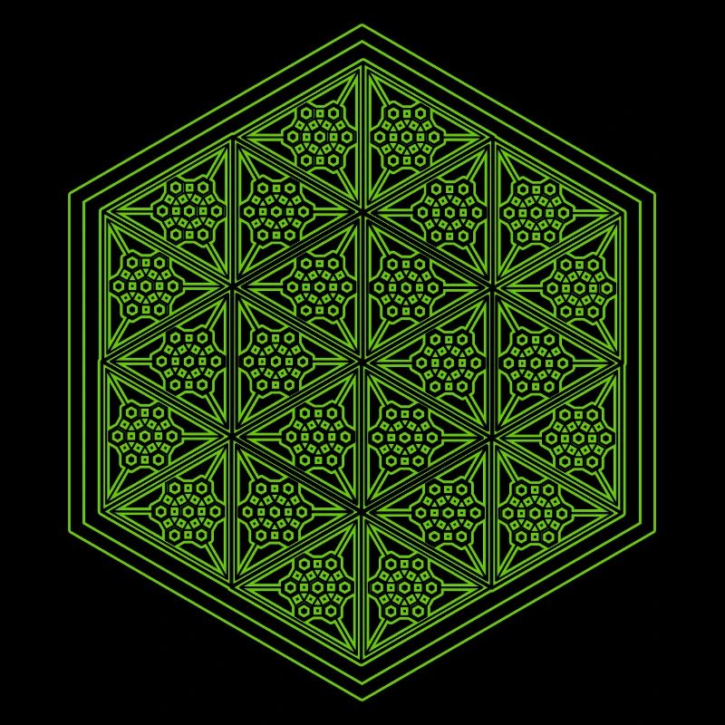 Geometric Hexagon Pattern Yoga Goa Psytrance