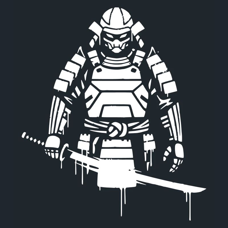 Shogun Samurai Armor Graffiti Vector
