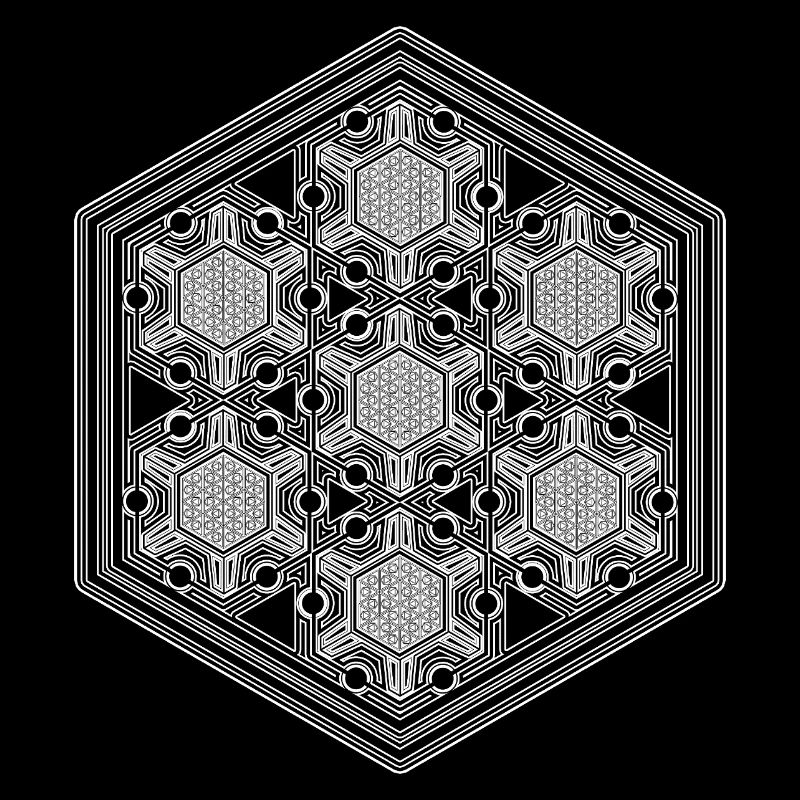 Psytrance Goa Techno Rave Geometrie Hexagon Muster