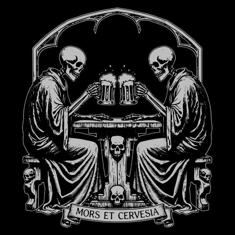 Skeletons Toasting Midnight Brew