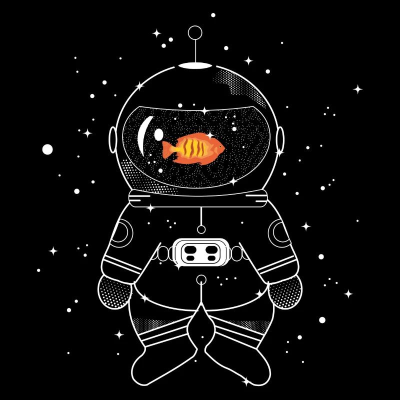 Astronaute avec un poisson rouge
