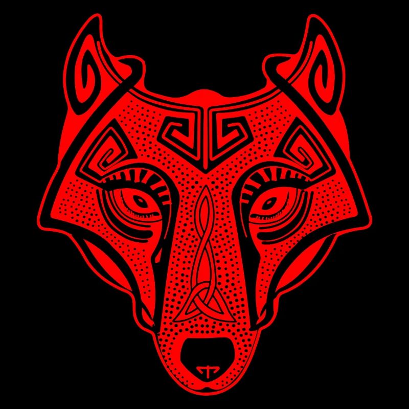 Viking Wolf rouge transparent