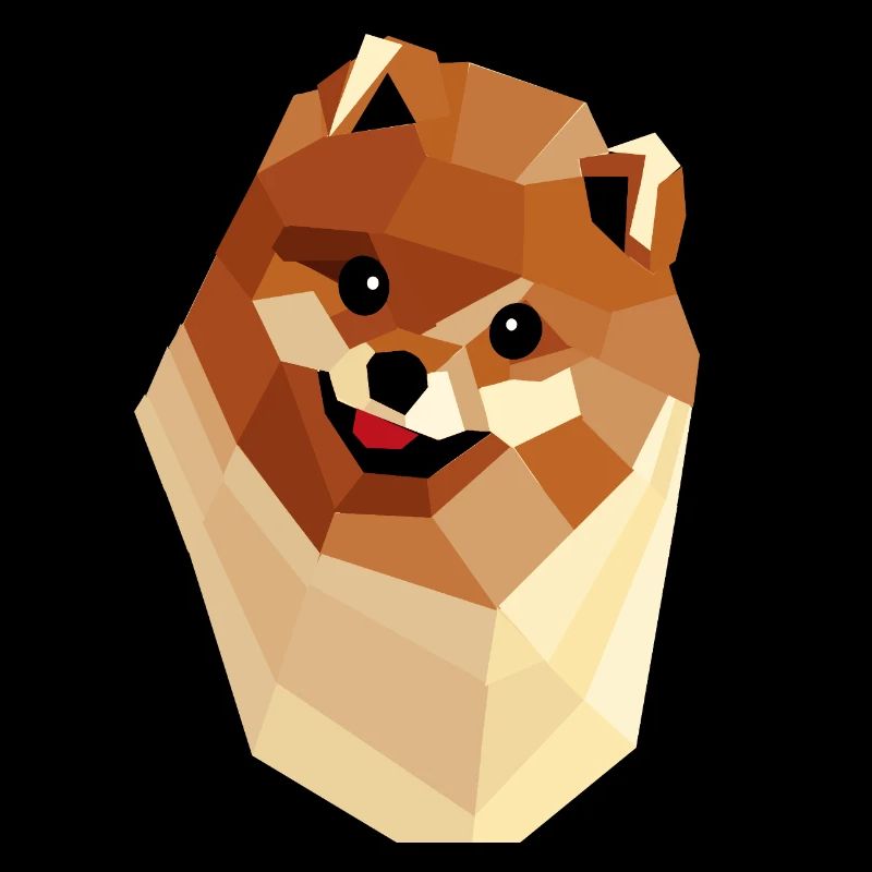 Pomeranian Low Poly — Geometric Portrait